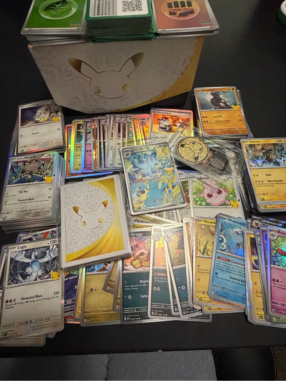 30th Pokemon Trading Card Game Collector Lot - Pikachu Box with Assorted Cards